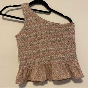 American Eagle Smocked, One Shoulder Top - XS